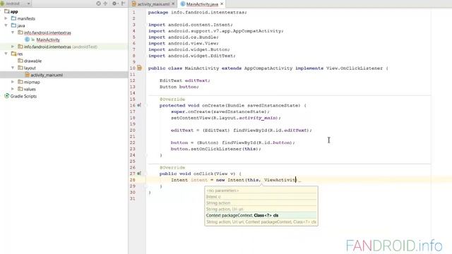 Урок 28 Передаем данные между Activity используя Intent Extras Уроки Android Studio смотреть онлайн