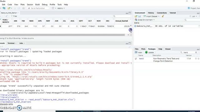 Mann-Kendall Trend Test Calculation Using R Studio смотреть онлайн
