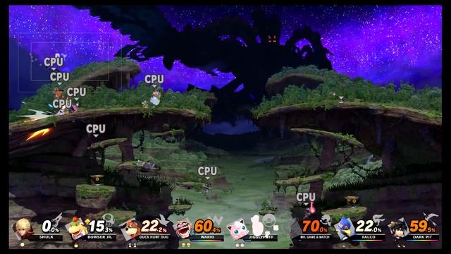 Shulk VS Bowser Jr. VS Duck Hunt Duo VS Wario VS Jigglypuff VS Mr. Game Watch VS Falco VS Dark Pit смотреть онлайн