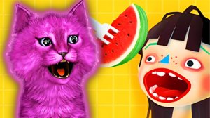 ГОТОВИМ ВЕСЕЛО ЕДУ 2 видео ДЛЯ ДЕТЕЙ говорящий КОТЕНОК АБИ играет ДЕТСКИЙ ЛЕТСПЛЕЙ