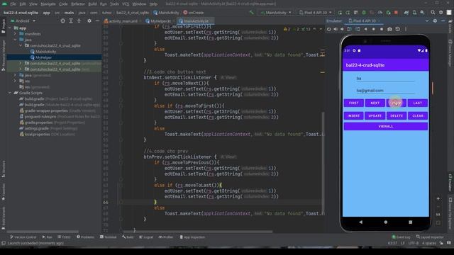 22.4 SQlite database, CRUD kotlin, insert, select, update, delete and display data in listview` смотреть онлайн