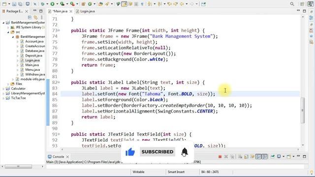 GUI for Bank Management System using Java (Part 1) смотреть онлайн