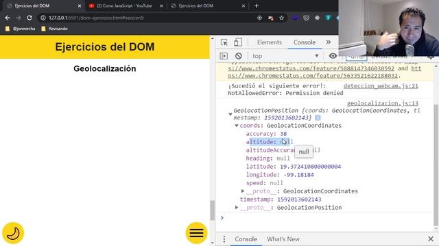 Curso JavaScript: 95. DOM: Ejercicios Prácticos | Detección de la Geolocalización - #jonmircha смотреть онлайн