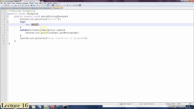 Lecture 16 exception handling смотреть онлайн