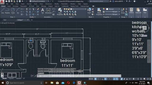 2d house plan (3of3)||autocad 2020 смотреть онлайн