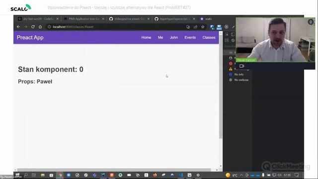ProMEET#37 - Wprowadzenie do Preact - lżejszej i szybszej alternatywy dla React смотреть онлайн