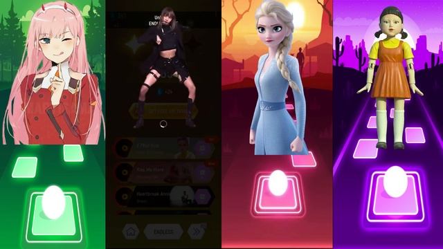 TWO ZERO VS LISA BLACKPINK VS ELZA VS SQUID GAME TILES HOP EDM RUSH смотреть онлайн