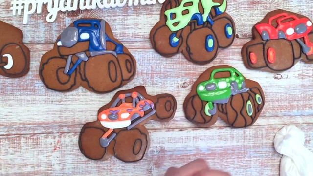Имбирные пряники: Мастер- класс - Вспыш и чудо машинки/ How to decorate cookies смотреть онлайн