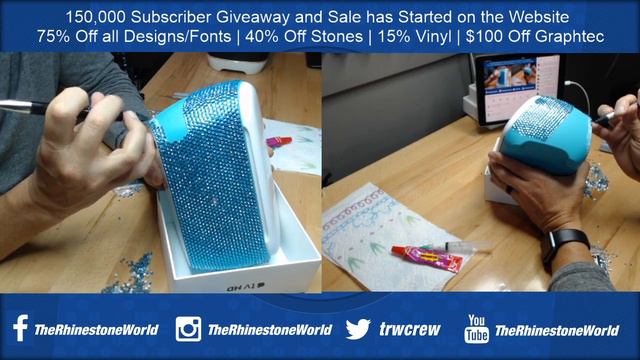 Blinging A Cricut Joy By Hand LIVE / Flatback Rhinestone How To-Tutorial смотреть онлайн