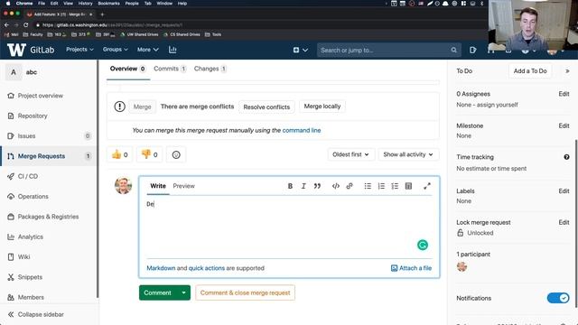 CSE 391 20au, Lesson 5 Video 4: Pull Requests смотреть онлайн