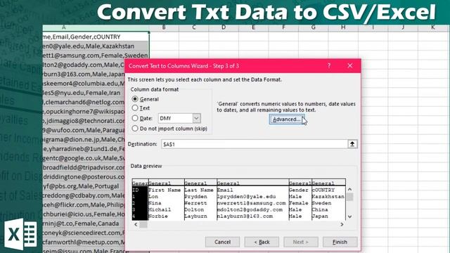 Import TXT Data to CSV/XLSX | Text To Column In Excel | Excel Tips [Hindi] смотреть онлайн
