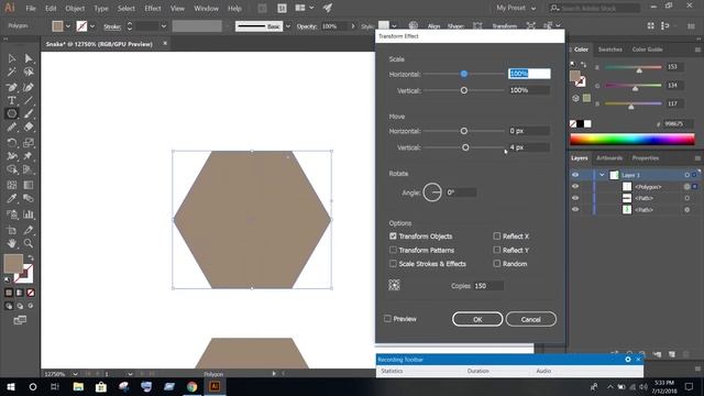 how to make vector snake with illustrator cc brush tool and transform effect | смотреть онлайн