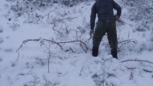 Одиночный поход в зимний лес без палатки. Навесная кровать под тентом смотреть онлайн