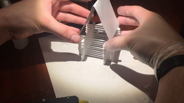 Новогодняя поделка в садик, своими руками. Дом из ватных палочек. Отец и сын смотреть онлайн