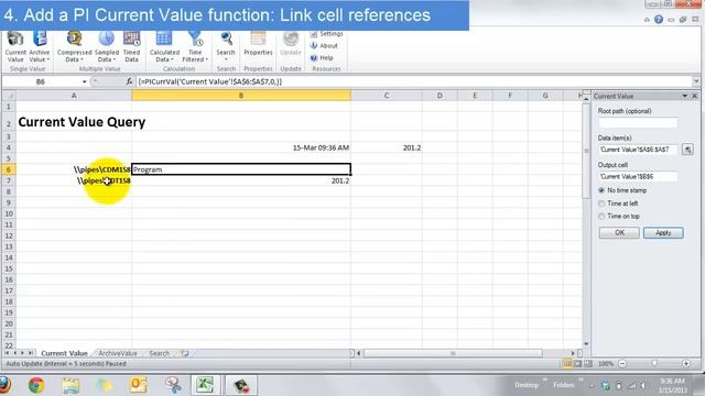 OSIsoft: Get instantaneous PI Data with the PI Current Value function (PI DL 2013 Excel Add-in) смотреть онлайн