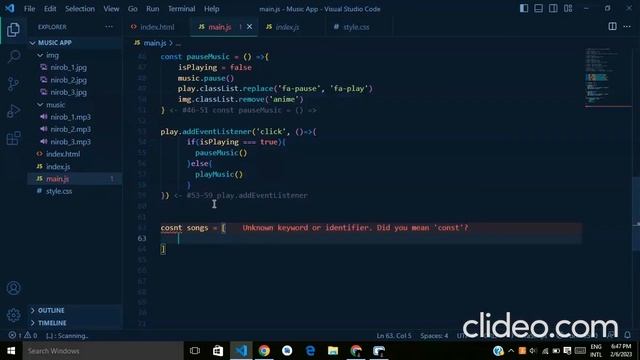 Music Player (Part 1) using HTML, CSS, JAVASCRIPT || JavaScript Project смотреть онлайн