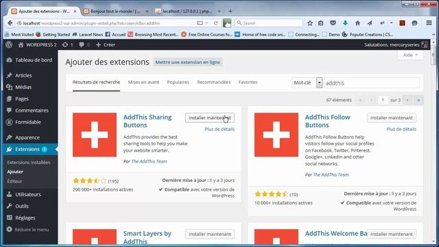 Tutoriel Wordpress - 39 - Partage d'articles sur les réseaux sociaux смотреть онлайн