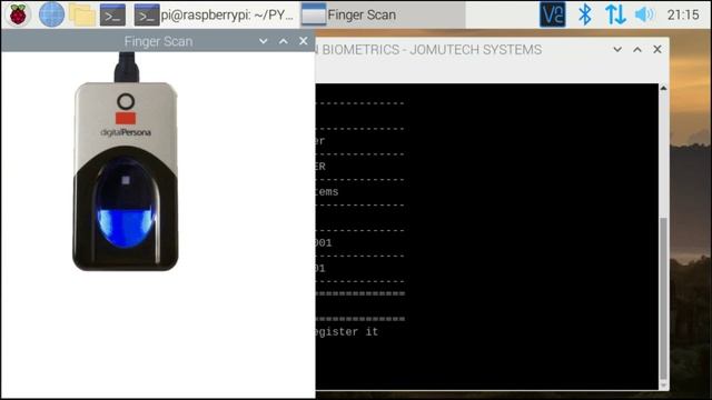 Raspberry Pi Python Biometric Registration and Authentication Using DigitalPersona 4500 Fingerprint смотреть онлайн