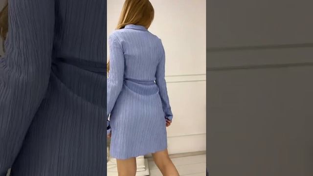 Платье женское летнее, голубое смотреть онлайн