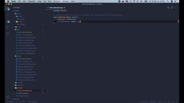 [gRPC #15] Implement gRPC interceptor + JWT authentication in Go
