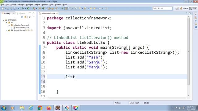 LinkedList listIterator() Method in Java | How to Iterate LinkedList in Java смотреть онлайн
