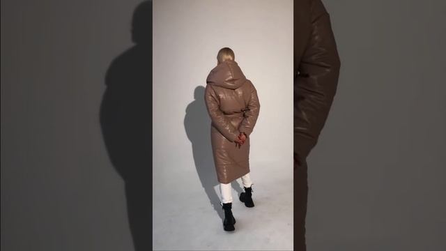 Женский теплый пуховик из эко кожи смотреть онлайн