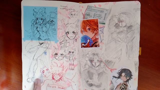 Обзор на Скетчбук || Sketchbook tour Геншин, персонажи и много рисунков смотреть онлайн