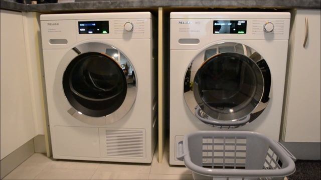 My Miele W1 WCH360 speedcare 1600 , Miele T1 TEL785WP ecospeed heat pump dryer, (working together) смотреть онлайн