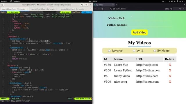 25- كورس VUE 3: My Videos App - Sorting смотреть онлайн