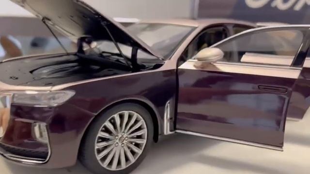 Unboxing Of 1:18 Scale 2020 Hongqi H9 Limousine Diecast Model In Purple-Golden