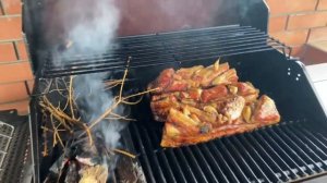 Копчение на газовом гриле .