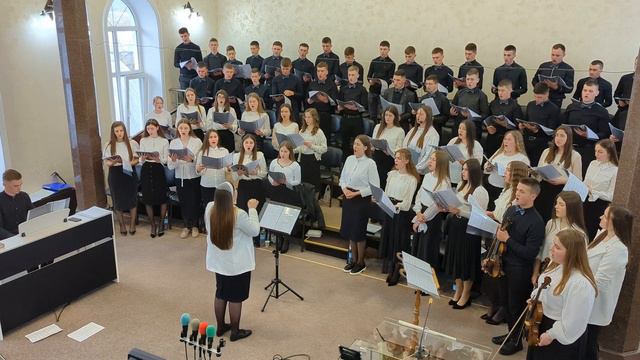 17.04.2023. Пасха. Ти простягаєш небо як тканину. Зведений молодіжний хор. Християнські пісні. смотреть онлайн