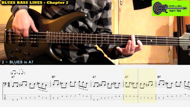 Blues BASS RIFFS Lesson + TABS - 12 Bar Blues SHUFFLE BASS LINES - Easy Beginners смотреть онлайн