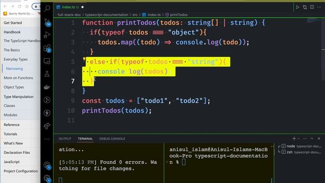 typescript bangla tutorial 22 : Narrowing Types смотреть онлайн