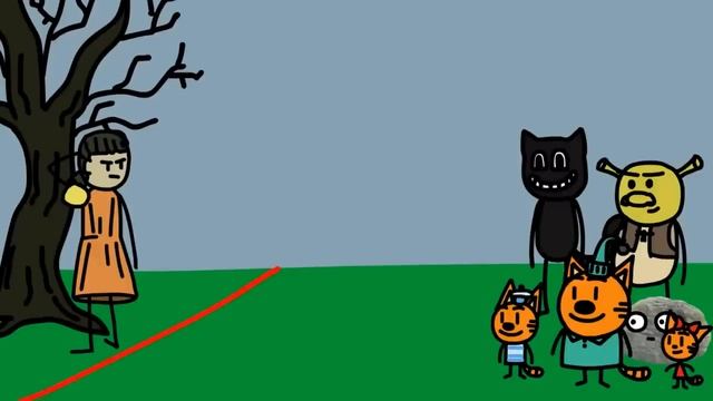 ИГРА В КАЛЬМАРА МУЛЬТ (Лунтик, Леопольд, Картун кэт, Губка боб, Нолик...) | SQUID GAME смотреть онлайн