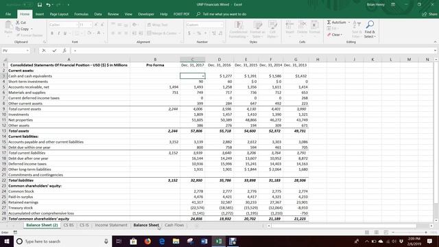 Pro Forma Balance Sheet Percent of Sales (Excel 2016) смотреть онлайн