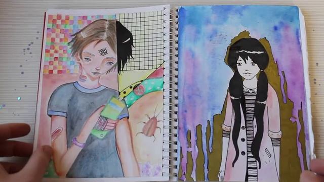 SKETCHBOOK TOUR 2 | Акварельный аниме скетчбук | Nasta Dodo смотреть онлайн