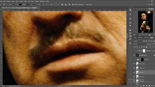 VECTOR ART IN PHOTOSHOP | don Vito Corleone (the godfather) - Marlon Brando | photoshop tutorials смотреть онлайн