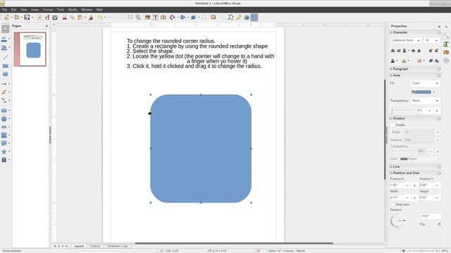 Libre Office Drawing - How to change the corner radius смотреть онлайн