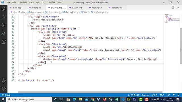 Ders 12: PHP Veritabanı işlemleri - PDO ile mySql veritabanından kayıt düzenleme смотреть онлайн