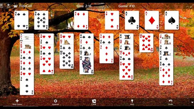 FreeCell Game No 10 SOLVED Microsoft Solitaire смотреть онлайн