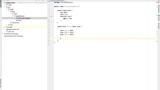 Reverse Linked List in Java смотреть онлайн