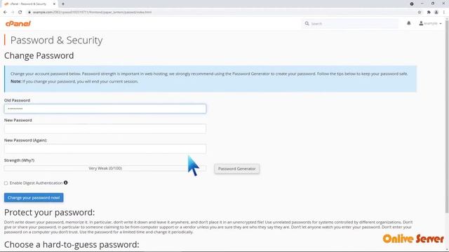 Change an account password in cPanel with @OnliveServer смотреть онлайн