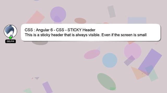 CSS : Angular 6 - CSS - STICKY Header смотреть онлайн