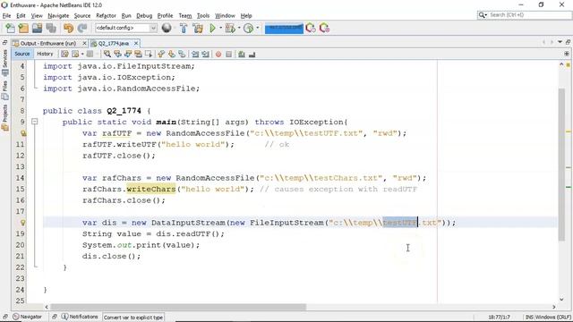UTF encoding versus default encoding. (enthuware.ocpjp.v11.2.1774) смотреть онлайн