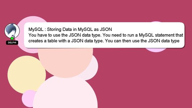 MySQL : Storing Data in MySQL as JSON смотреть онлайн