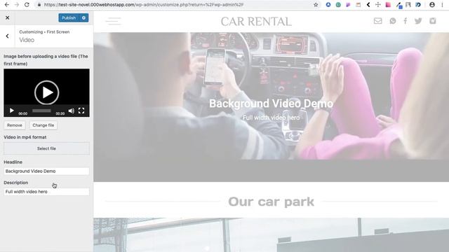 Wordpress theme - landing page (Сar rental) смотреть онлайн