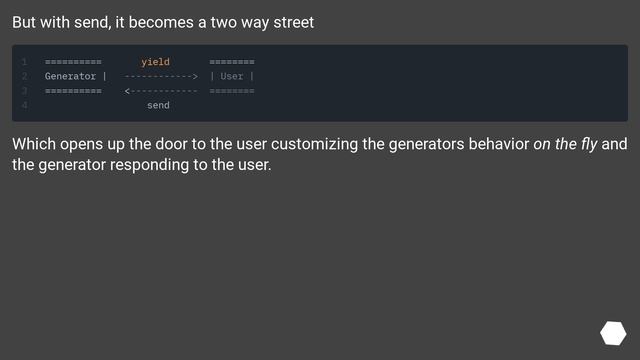 What is the purpose of the "send" function on Python generators? смотреть онлайн