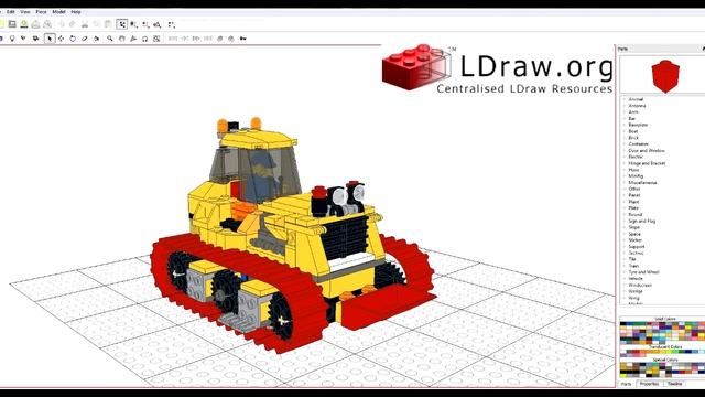 Blender Lego Model Tractor Design - LeoCad Export LDraw to OBJ смотреть онлайн