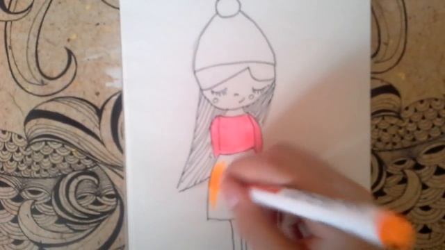 УРОК РИСОВАНИЯ!!! КАК НАРИСОВАТЬ ДЕВОЧКУ В ПЛАТЬЕ!!! смотреть онлайн